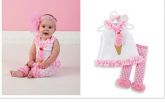 conjuntinho rosa com branco com babadinho 0 A 2 ANOS