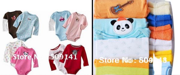 kit 10 Peças CARTERS ( 4 body manga longa +6 toalhinhas)