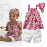 conjuntinho florzinha + tiara 0 a 2 anos