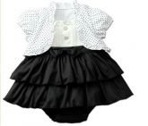 Boddy  fachion preto e branco com bolero 0 a 6 meses